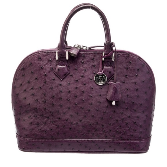 Via La Moda genuine ostrich purple violet handbag - Picture 1 of 11